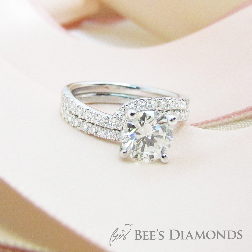 Wedding band for twist engagement ring | Bee's Diamonds